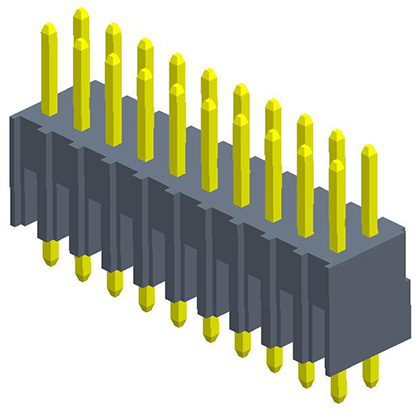 2.54mmPin Header  Dual Row  180° H=7.4